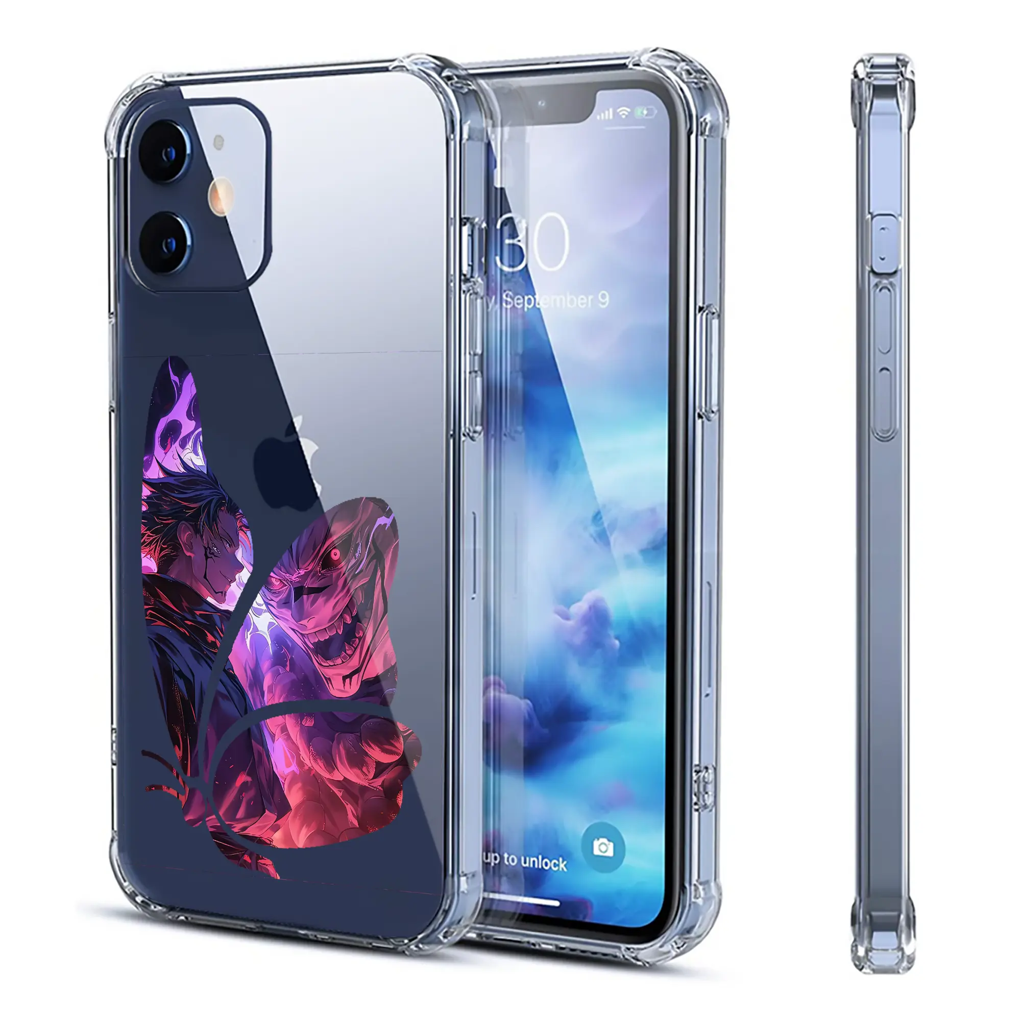 呪術廻戦 グッズ,両面宿儺 - IPhone 12シリーズ対応 ・ 透明スマホケース ・ クリアソフトケース ・ TPU素材 ・ 耐衝撃 ・ 高密着 ・ 防汚 防指紋 ・ 簡単着脱